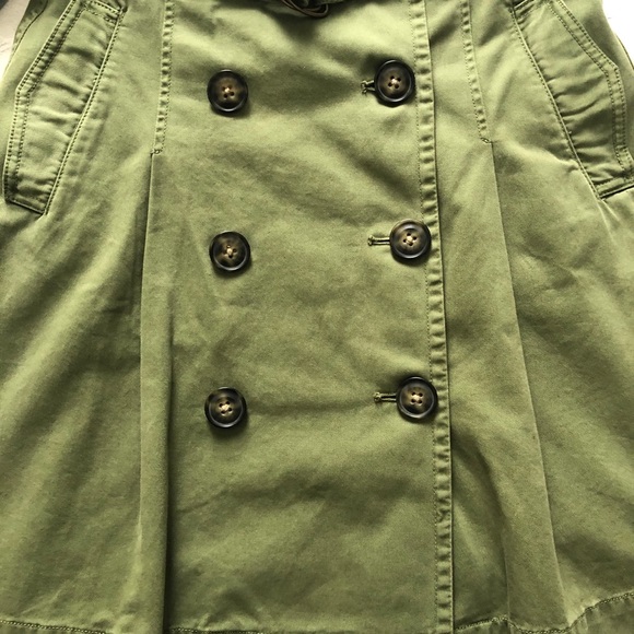 EUC! J. Crew Military Style Green Pleated Skirt 2 - Picture 3 of 12